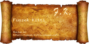 Fuszek Kitti névjegykártya